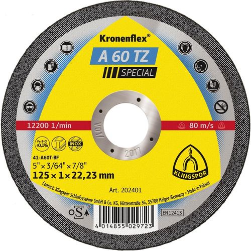 Klingspor A60 TZ Cut Off Discs (030460)